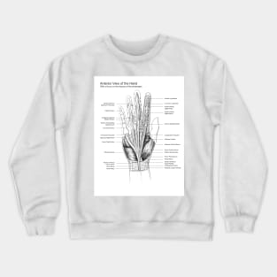 Black and White Hand Dissection Illustration Crewneck Sweatshirt